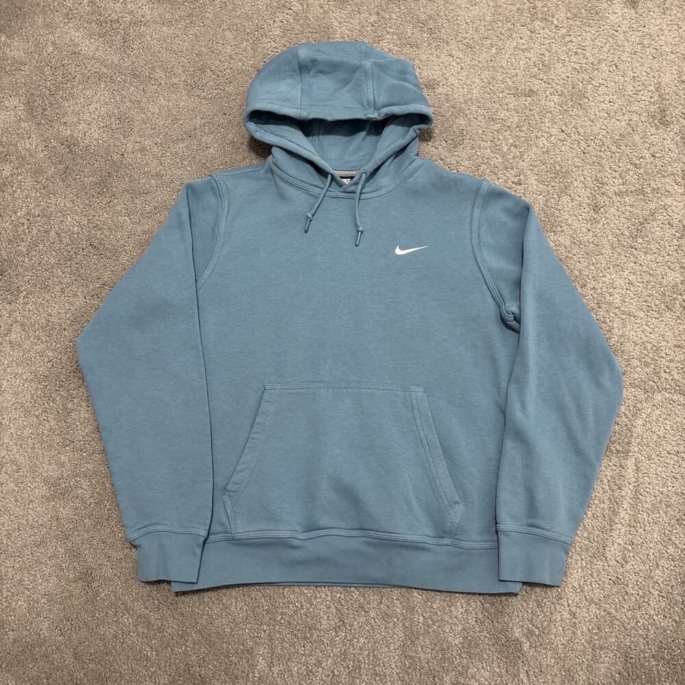 Nike Men's Club Fleece Swoosh Pullover Hoodie Blue 826433 Size Medium